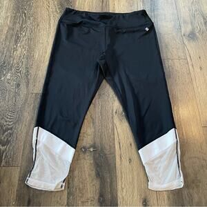 NICOLE MILLER Cropped Workout Leggings w/ Mesh Detail Size L